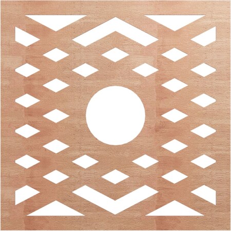 Ekena Millwork Chevron Wood Fretwork Pierced Ceiling Medallion, Cherry, 40"OD x 10 3/8"ID x 1/4"T CMWP40X40X0250CHCH